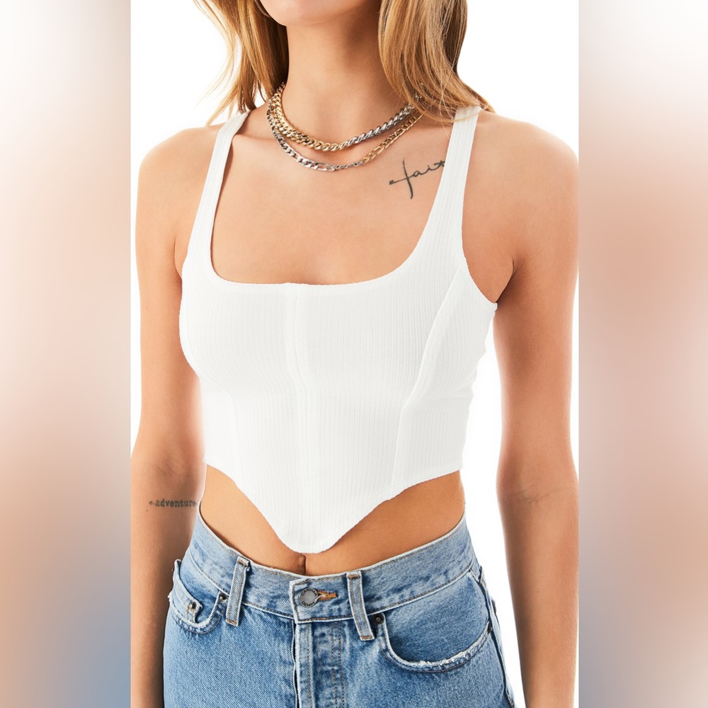 LF Emma & Sam Corset Tank Top - White